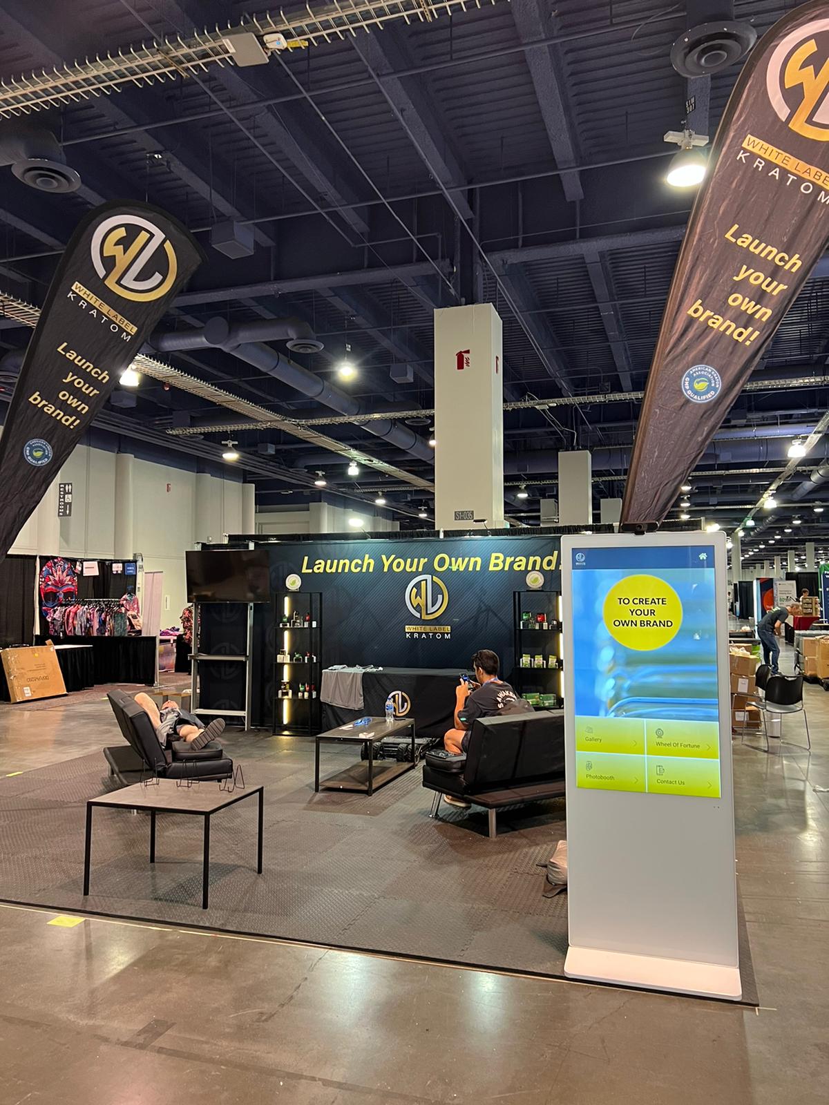 standing 49 inch touchscreen kiosk