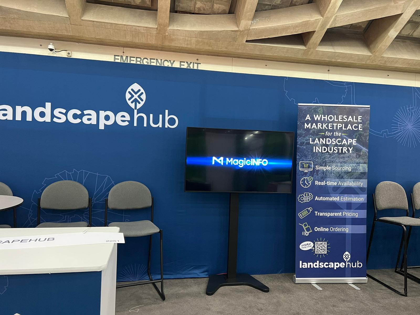 portable display at landscape hub