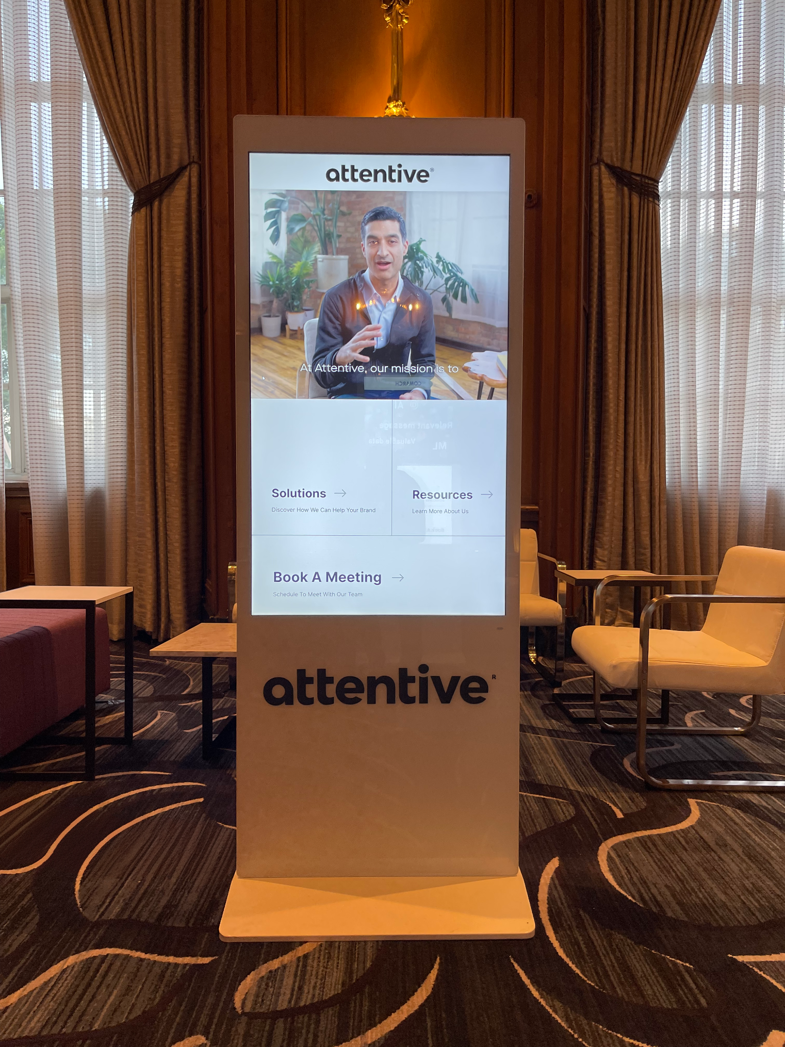 touchscreen event management kiosk