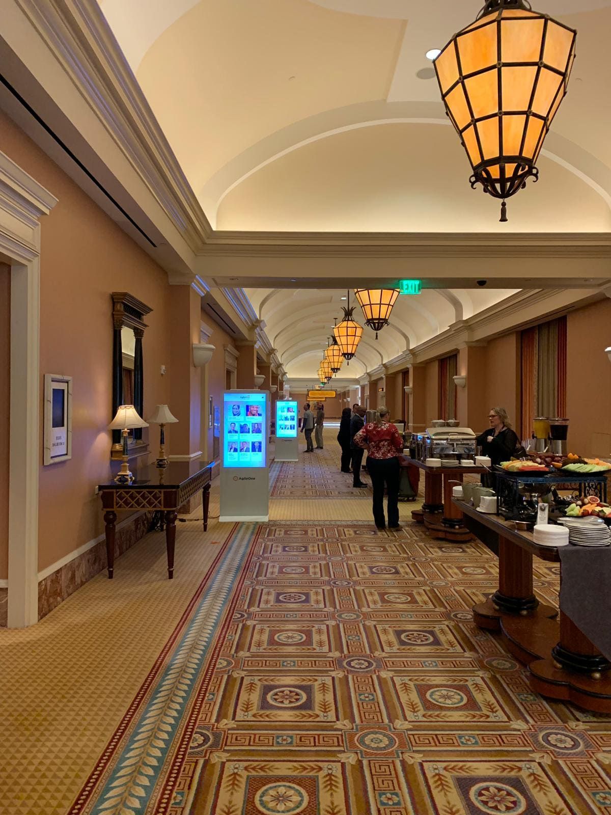 many touchscreen standing kiosks