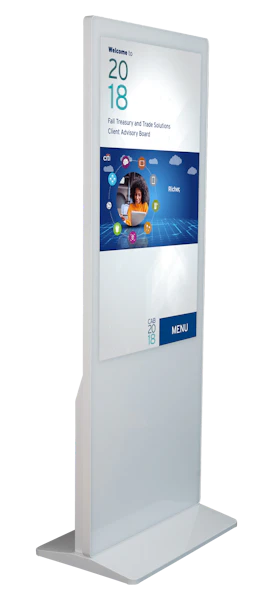 large touchscreen kiosk for trade show