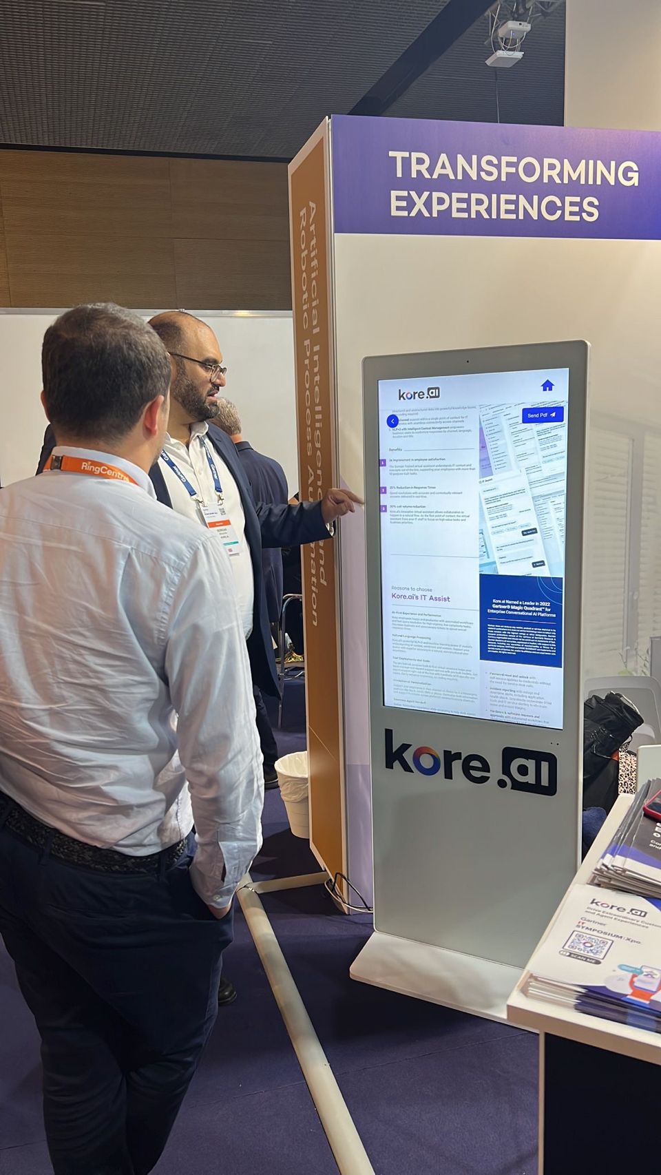 kore ai standing touchscreen kiosk