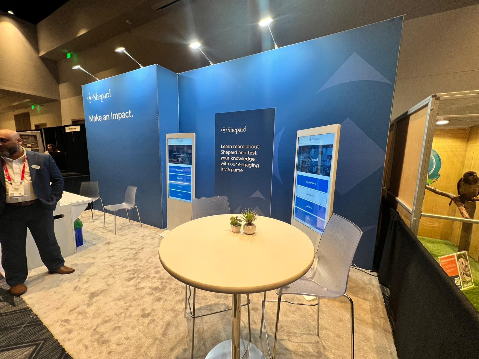 digital signage at shepard booth