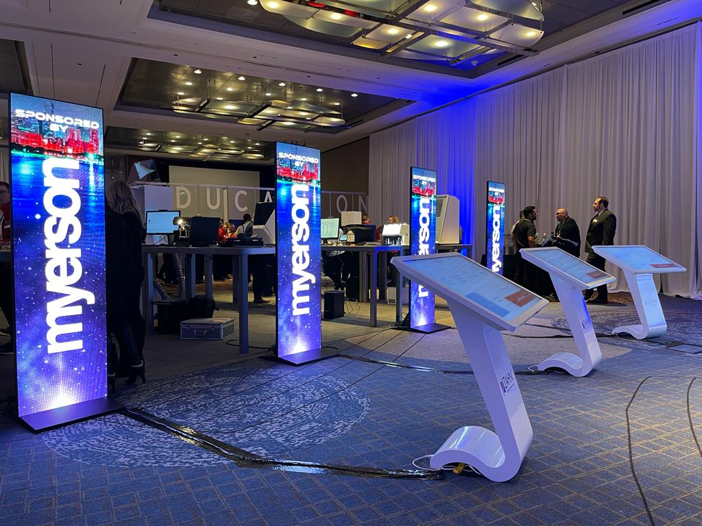 digital posters and table kiosks