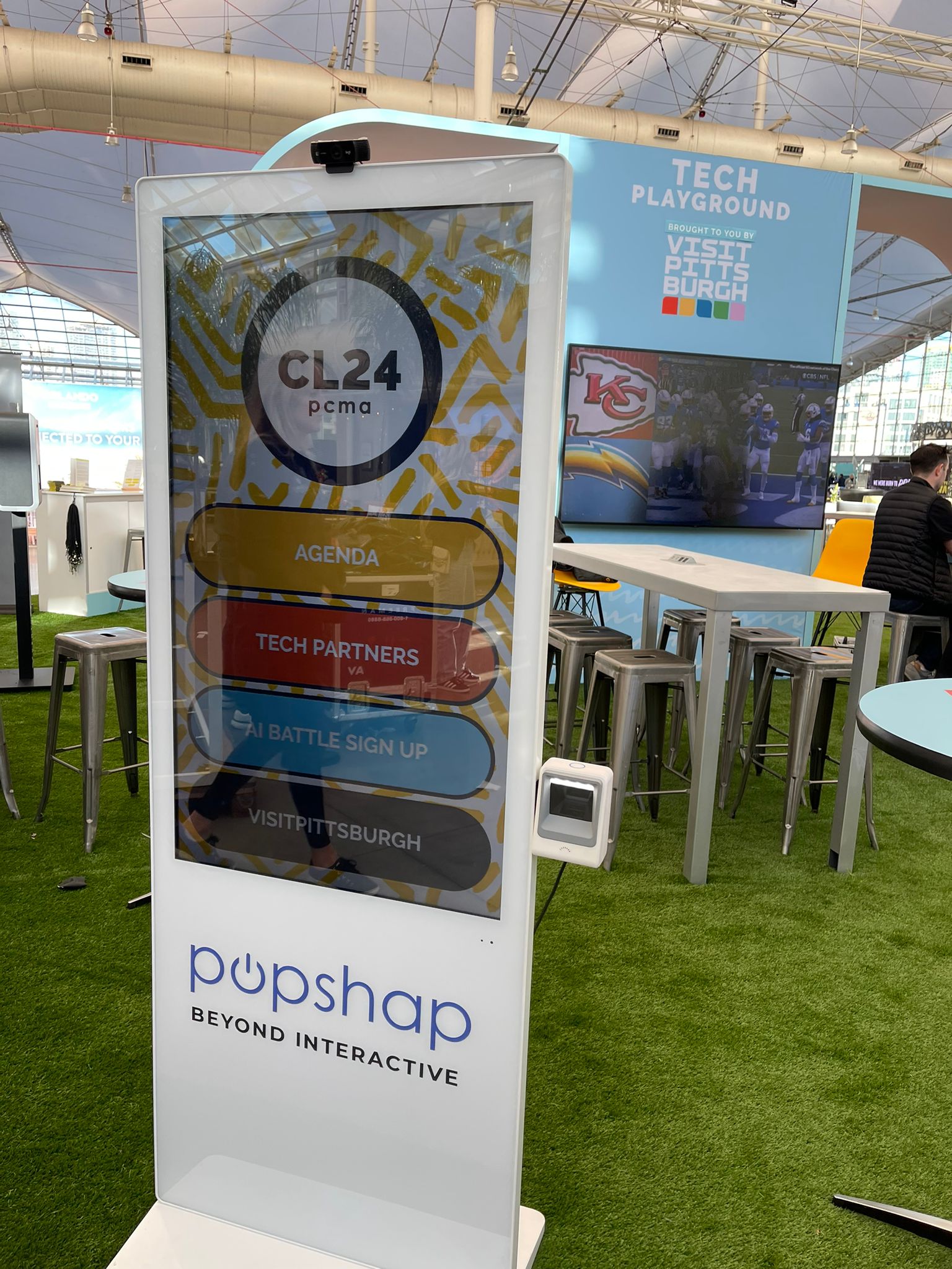 interactive toucshreen standing kiosk