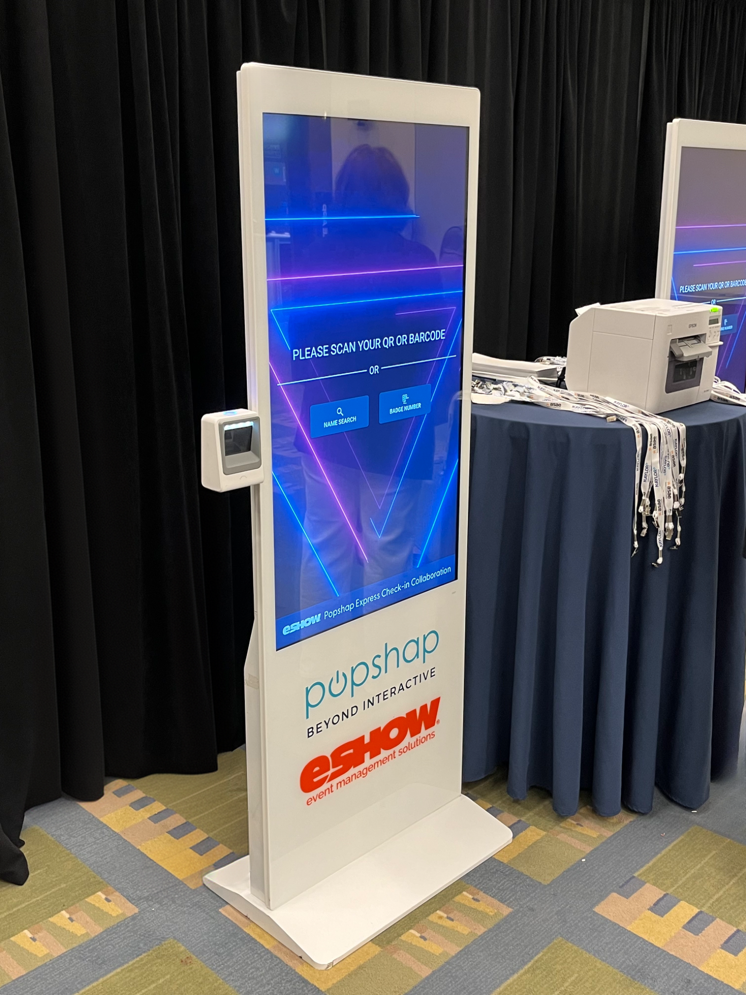 49  inch trade show registration kiosk