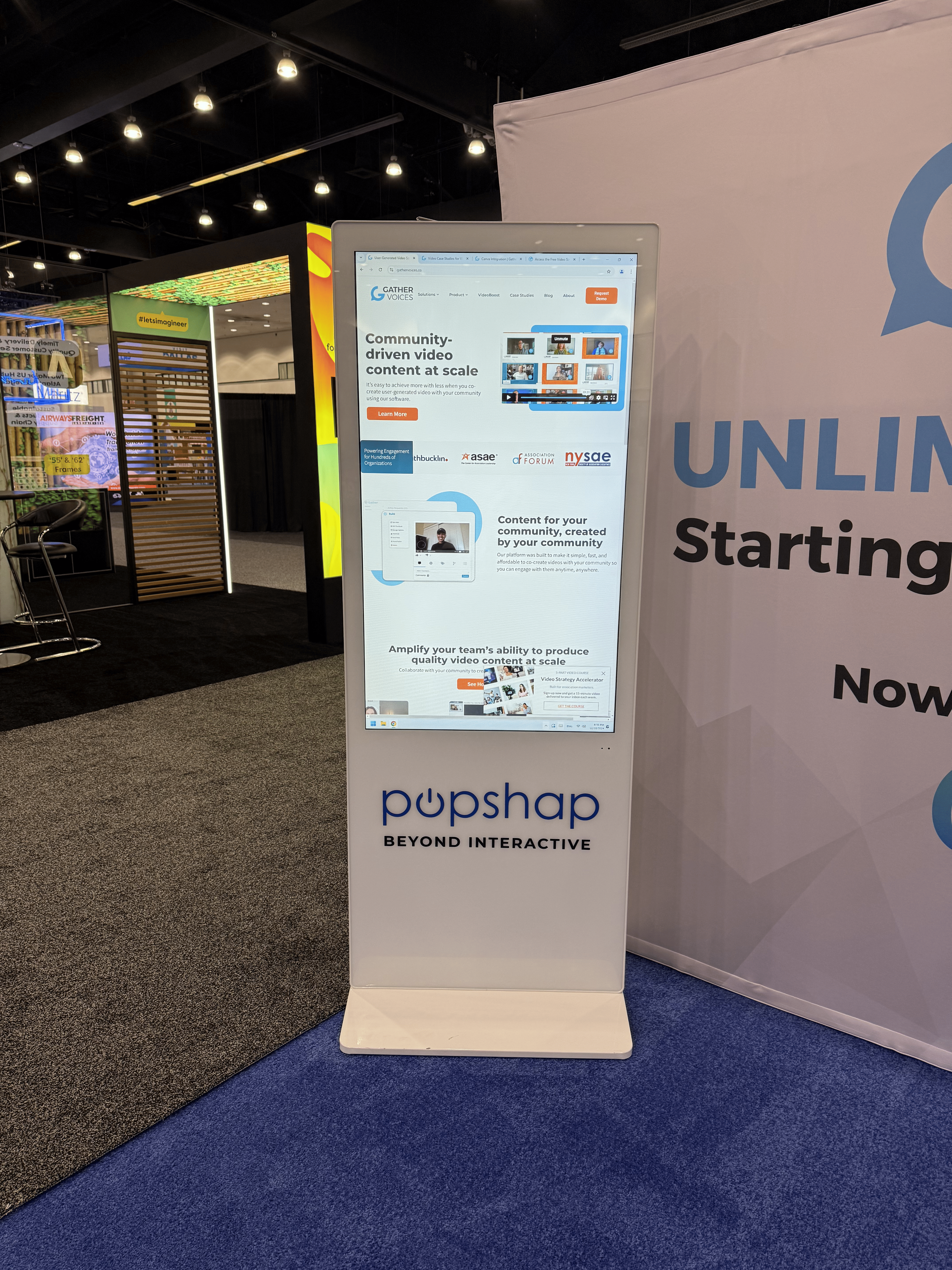 interactive standing touchscreen kiosk