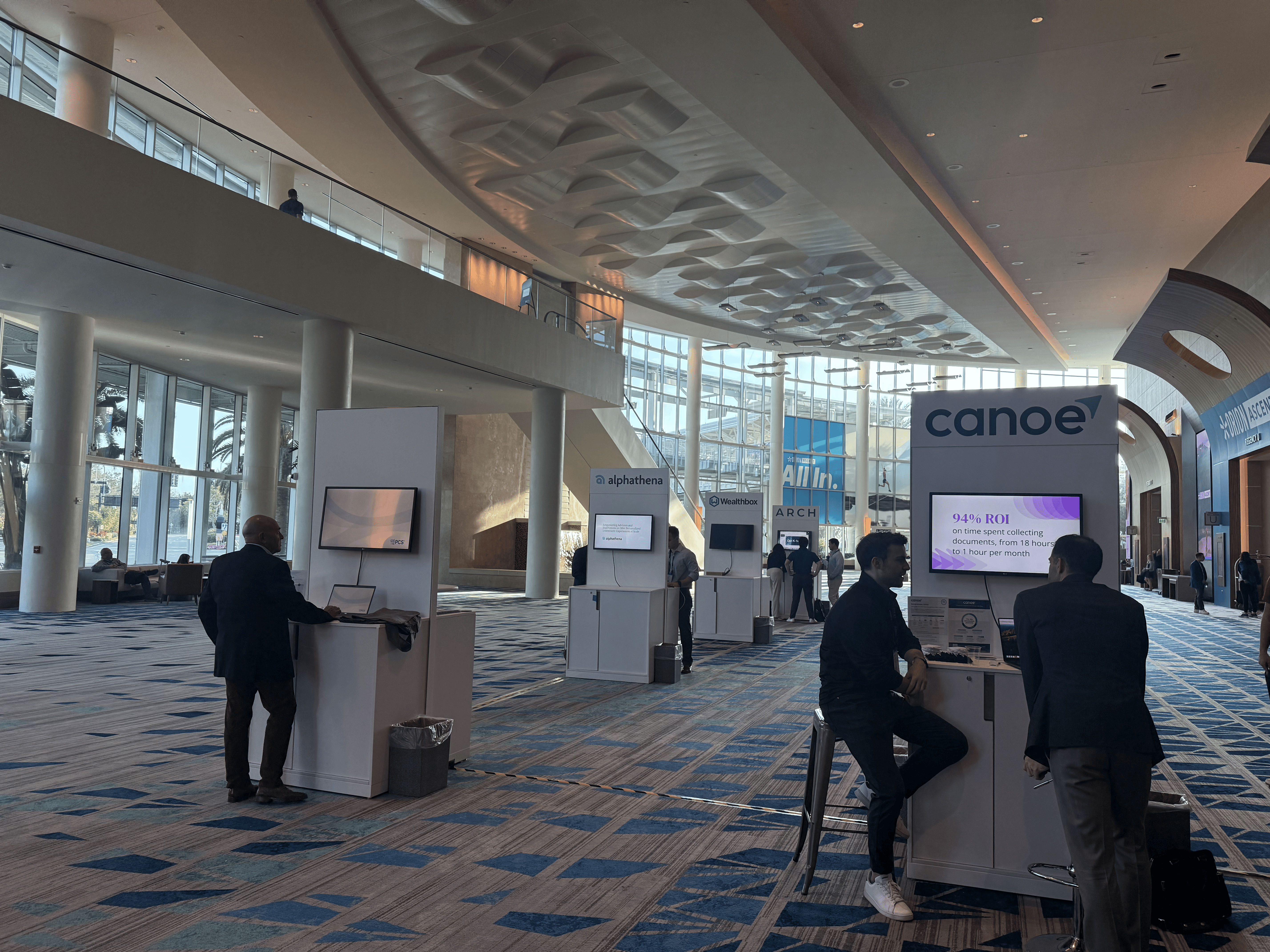 Monitors, interactive booths