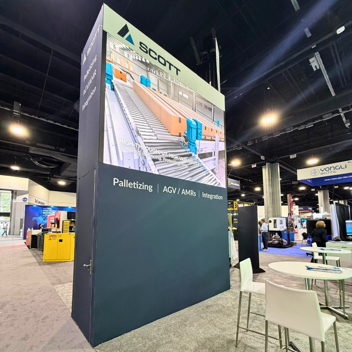 LED video wall at Scott Automation booth MODEX 2026