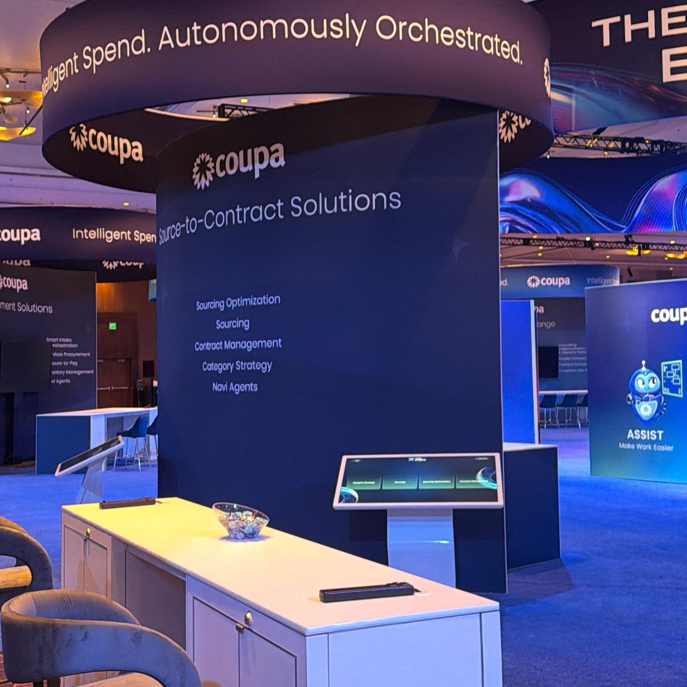 Digital touchscreen wayfinding technology supporting a modern event experience.