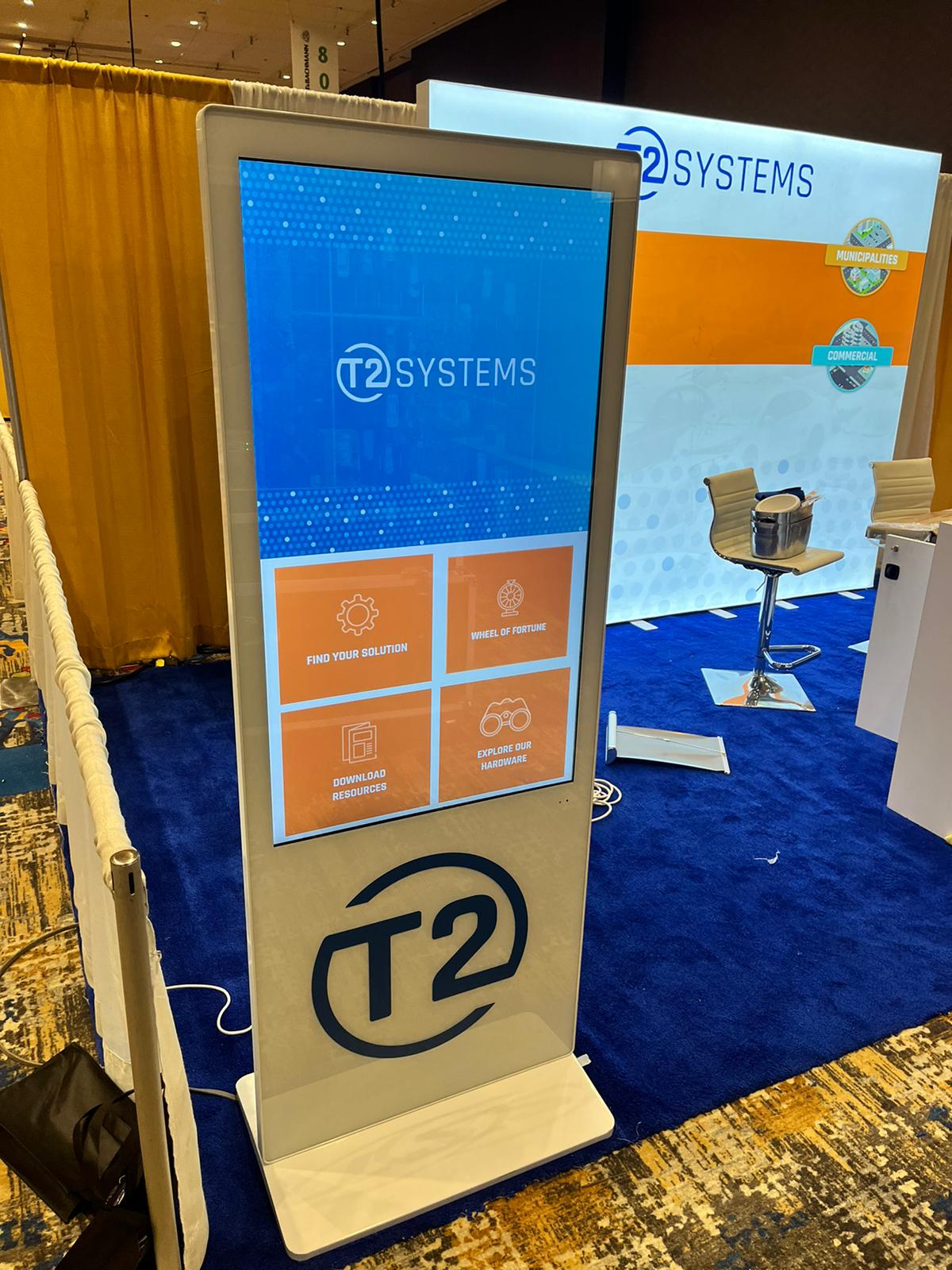 standing digital touch kiosk