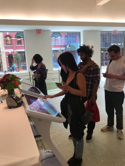 hotel lobby touch table