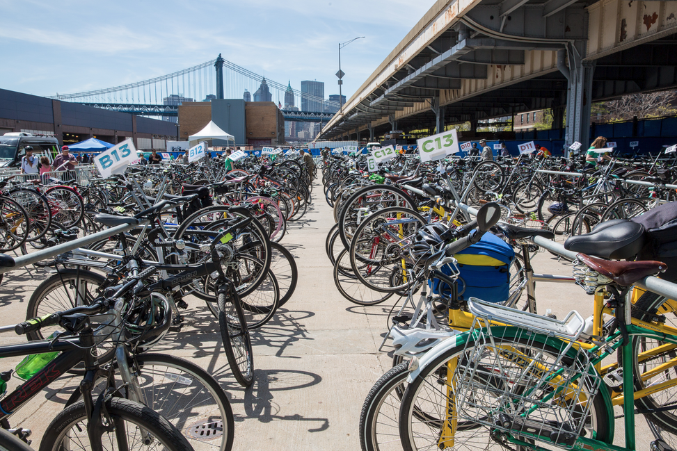 Bikes waiting to be taken for a ride in NYC