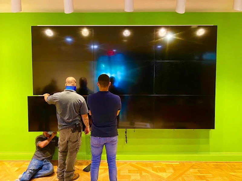 Installing the video wall